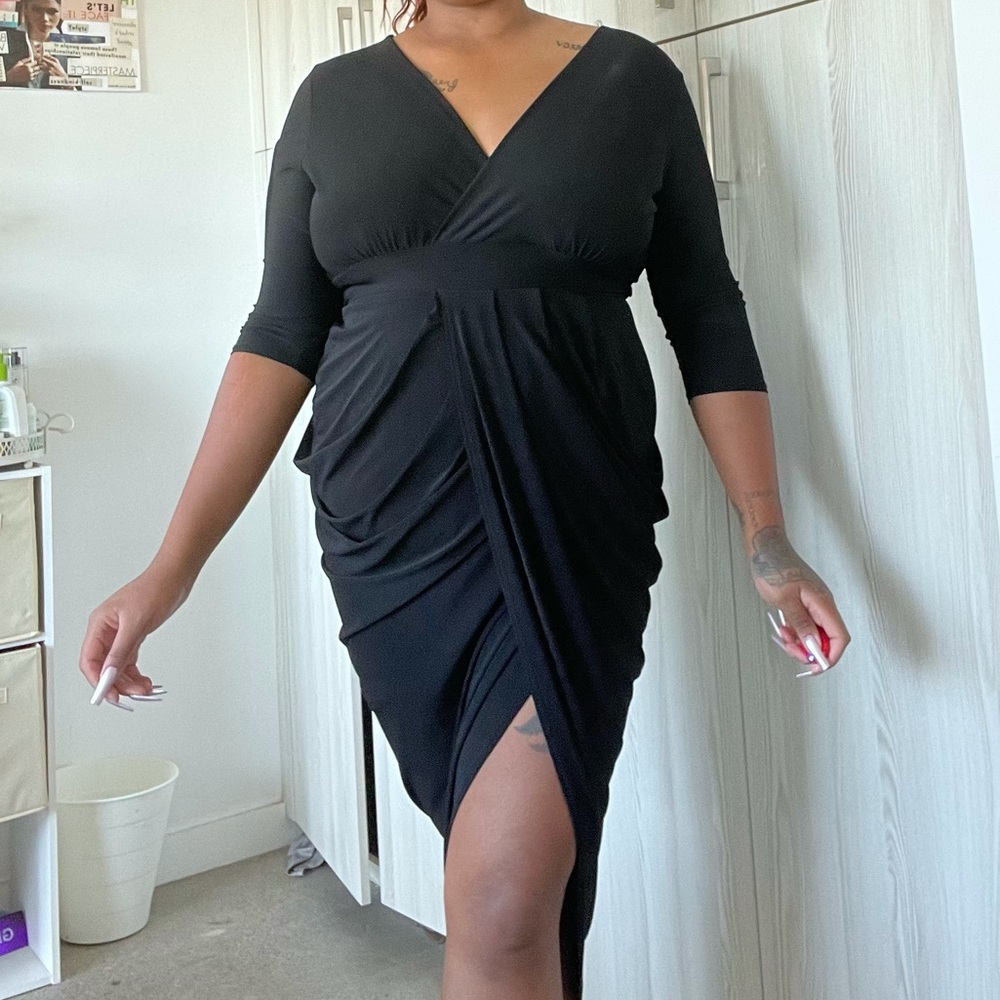 Ribbed Black Dress